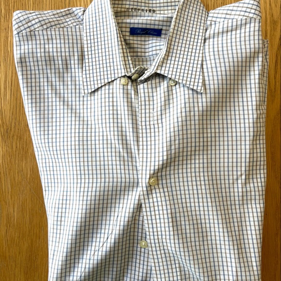 Royal Classic designer men’s button down - blue and brown plaid - Picture 3 of 3